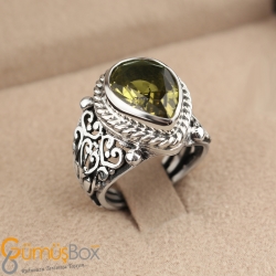 ZULTANİT DAMLA TAŞ KESİM BAYAN GÜMÜŞ YÜZÜK - 2